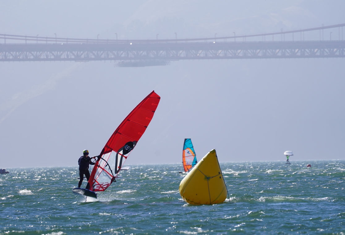Windsurf Foiling Racing on San Francisco Bay